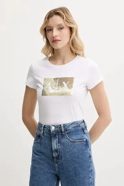 Bavlněné tričko Armani Exchange černá barva