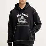 Bavlněná mikina adidas Originals Wabash pánská, černá barva, s kapucí, s potiskem, JP4483