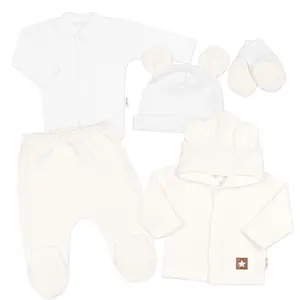 Baby Nellys Pletená sada oblečení pro miminko, Star 5D - bílá vel.  62
