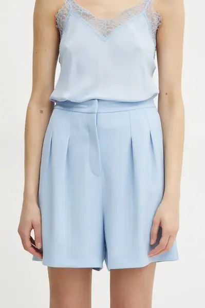 Kraťasy Patrizia Pepe dámské, modrá barva, hladké, high waist, 8P0697 A545