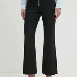 Kalhoty Sisley dámské, černá barva, zvony, high waist, 4K1LLE04H