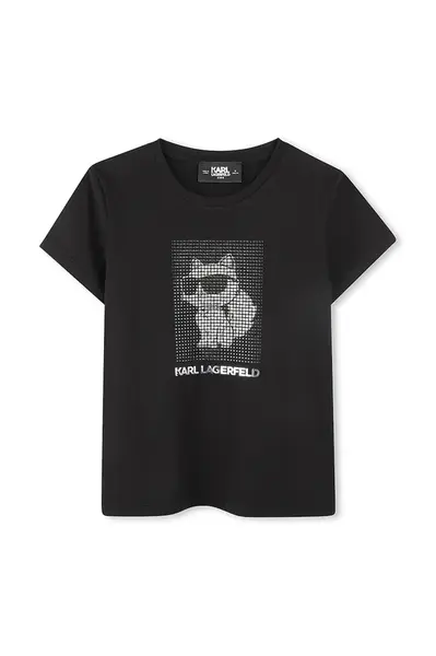 Dětské tričko Karl Lagerfeld černá barva, Z30489