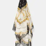 Šátek Guess černá barva, AW5297 SIL12