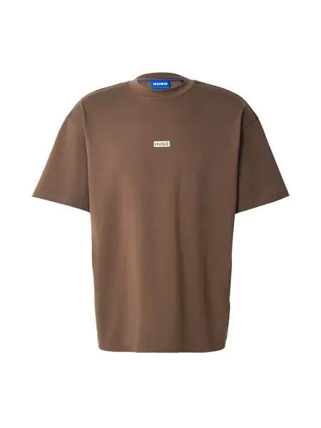 HUGO Tričko 'Nalono'  hnedá / biela