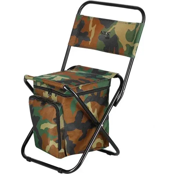 NILS NC3012 Skladacia stolička s úložným priestorom, khaki, veľkosť