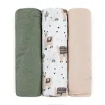 PETITE & MARS Sada plen bambusová mušelínová 3ks Moussy Llama Vibes 68 x 68 cm