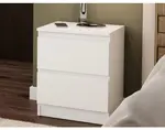 Skříňka/noční stolek Carlos 40 cm, bílá, 2 zásuvky