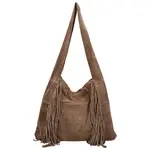 Dámská kožená kabelka přes rameno taupe - Delami Vera Pelle Katina