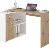 Psací stůl s regálem Albrecht, dub artisan/bílá