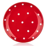 Dezertní talíř Dots 18,6 cm, červený puntíkatý