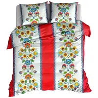 Bavlněné povlečení FOLK červené hotelová kapsa Rozměr povlečení: 70 x 90 cm | 140 x 200 cm