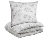 Celoročná prikrývka prešívaná 140x200 cm s neprešitým vankúšom 70x90 cm SELORA, biela