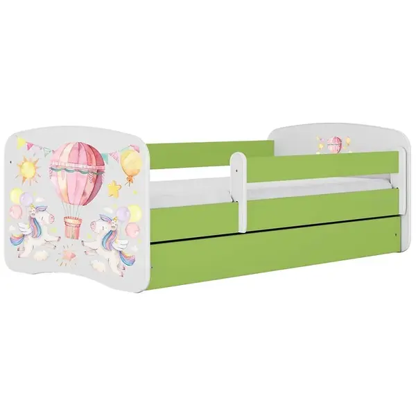 Dětská postel Babydreams+SZ+M zelená 80x160 Balónek