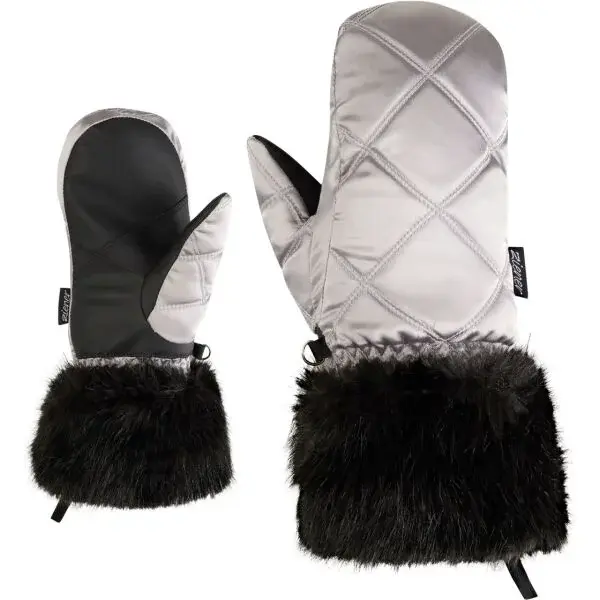 Ziener KWINZI-Z MITTEN LADY Dámske lyžiarske palčiaky, strieborná, veľkosť