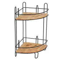 Rohová police podwójna s bambusem černá Bisk Umbra