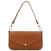 Dámska kožená kabelka na rameno koňaková - Delami Vera Pelle Aksely