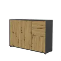 MID.YOU KOMODA, antracitová, dub artisan, 105,5/73/33 cm