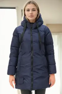 Z9773 DEWBERRY WOMEN'S COAT-NAVY BLUE