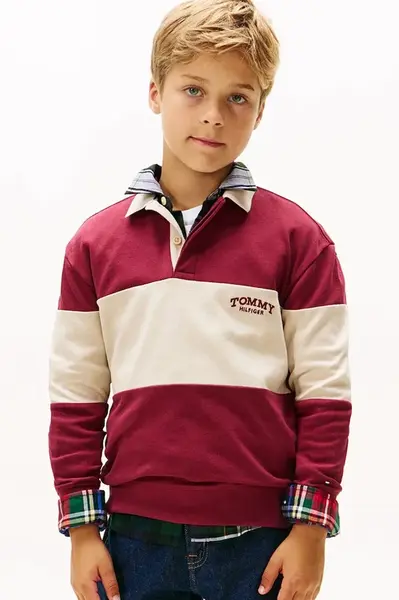 Dětské bavlněné tričko s dlouhým rukávem Tommy Hilfiger