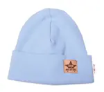 Baby Nellys Žebrovaná dvouvrstvá čepice s lemem - sv. modrá vel.  80/86