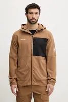 Outdoorová mikina Mammut Tamaro pánská, hnědá barva, s kapucí, hladká, 1014.06490