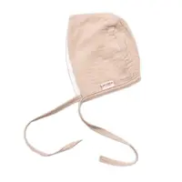 Baby Nellys Mušelínová čepička na zavazování bonetka Boy, Hand Made, béžová vel.  62