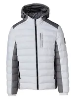 KOROSHI Zimná bunda  tmavosivá / šedobiela