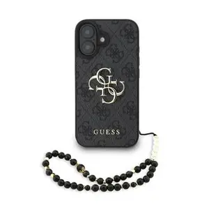 Zadní kryt Guess PU 4G Metal Logo Strap pro Apple iPhone Air, černá