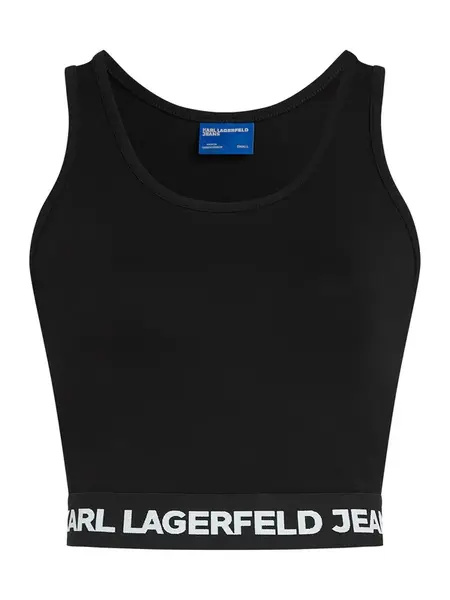 KARL LAGERFELD JEANS Top 'Milano'  čierna / biela