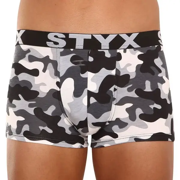 Styx Pánské boxerky art sportovní guma nadrozměr maskáč (R1457) 3XL