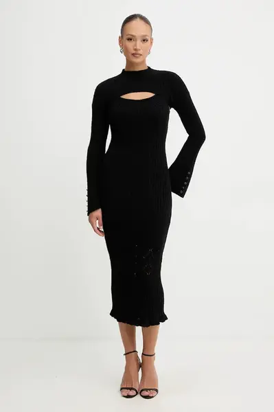 Šaty Guess SHINJU černá barva, maxi, přiléhavé, W5BK91 Z4060