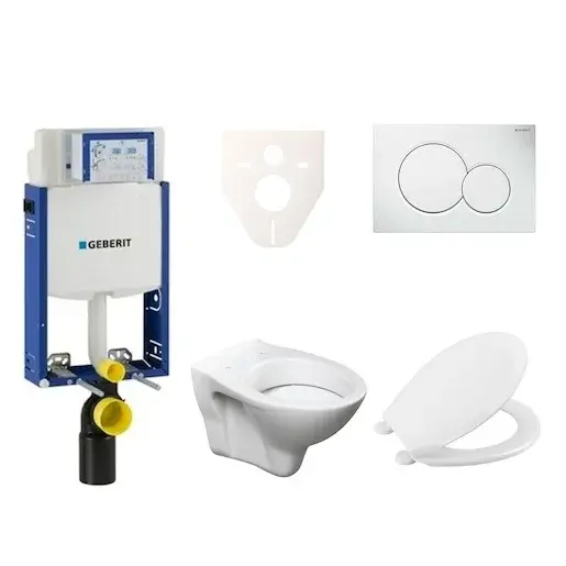 Cenovo zvýhodnený závesný WC set Geberit na zamurovanie + WC S-Line S-line Pro 110.302.00.5NR1