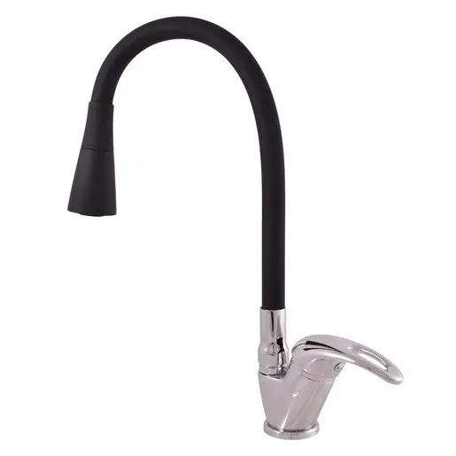 RAV SLEZÁK Sázava drezová batéria so silikónovým ramienkom čierna / chróm sa306.0/13 SA306.013