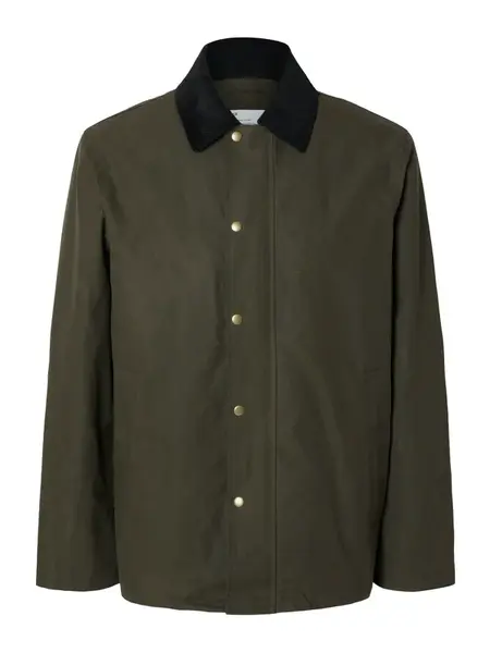 SELECTED Prechodná bunda 'SLHWalter'  tmavozelená / čierna