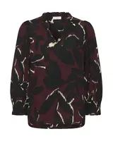 Kaffe Blúzka 'Linda'  krémová / merlotová / čierna