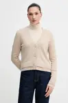 Kardigan s příměsí vlny Sisley béžová barva, 122WL602S
