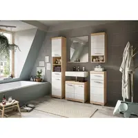 MID.YOU KOUPELNA Sonoma dub, vysoce lesklá bílá