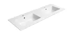 Sapho Pura - Dvojumývadlo 123x46 cm, s prepadom, s 2 otvormi na batériu, biela 8888111