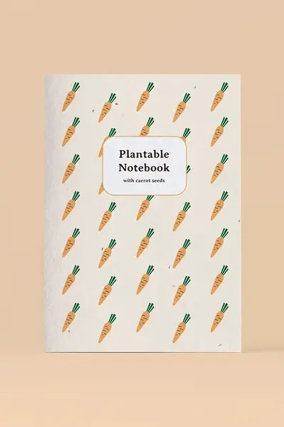 Zápisník se semínky mrkve k pěstování RESETEA 14,8 x 21 cm