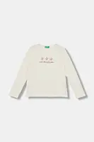 Dětské bavlněné tričko s dlouhým rukávem United Colors of Benetton