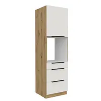 Vysoká skříňka pro vestavnou troubu Aria 60 DPS-210 3S 1F - Premium Box Barva korpusu: Dub artisan, Barva dvířek: WH - Crystal white AFM