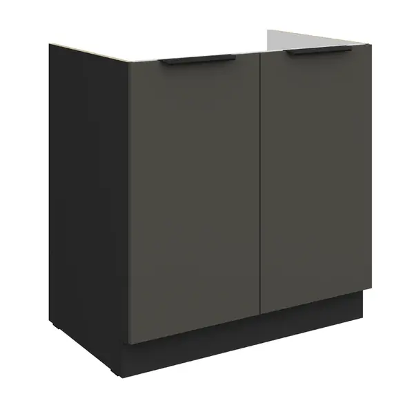 Spodní skříňka pod dřez Aria 80 ZL 1S BB - Premium Box Barva korpusu: Černá, Barva dvířek: GR - Graphite AFM
