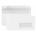 1000 x Dopisní obálky DL, 110x220mm, samolepicí, s okénkem, bílé