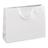 25 x Dárkové tašky z lesklého papíru bílá 550x450x150 mm
