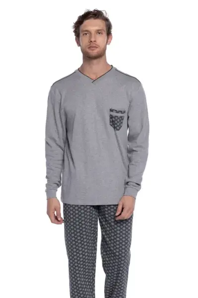 Pánské pyžamo OLIVER XXL Šedá