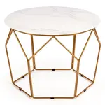 Konferenční stolek Madison bílá mramor/zlatá