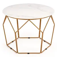 Konferenční stolek Madison bílá mramor/zlatá
