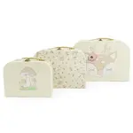 Bieco - Súprava troch kartónových kufríkov - jelenček Ella - vintage flowers