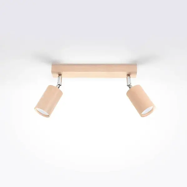 Nástenná lampa Rinne 2 prírodné drevo