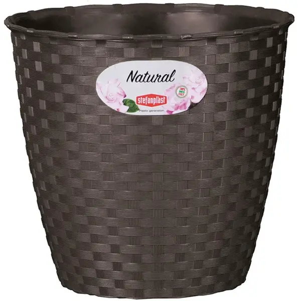 Obal na kvetináč NATURAL plastový 19x18 cm tmavohnedý